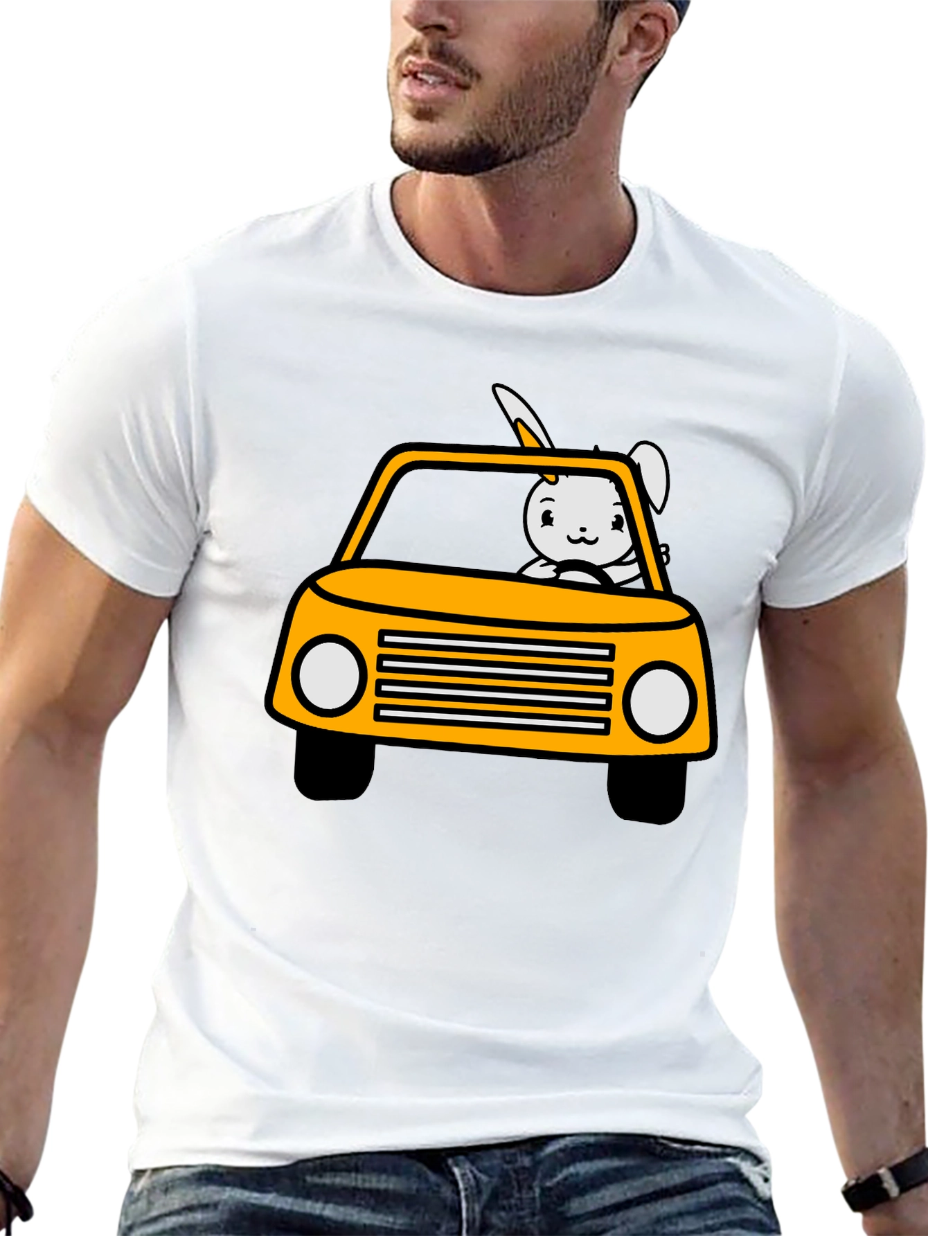 Bunny Car T-Shirt - Fun & Playful Design