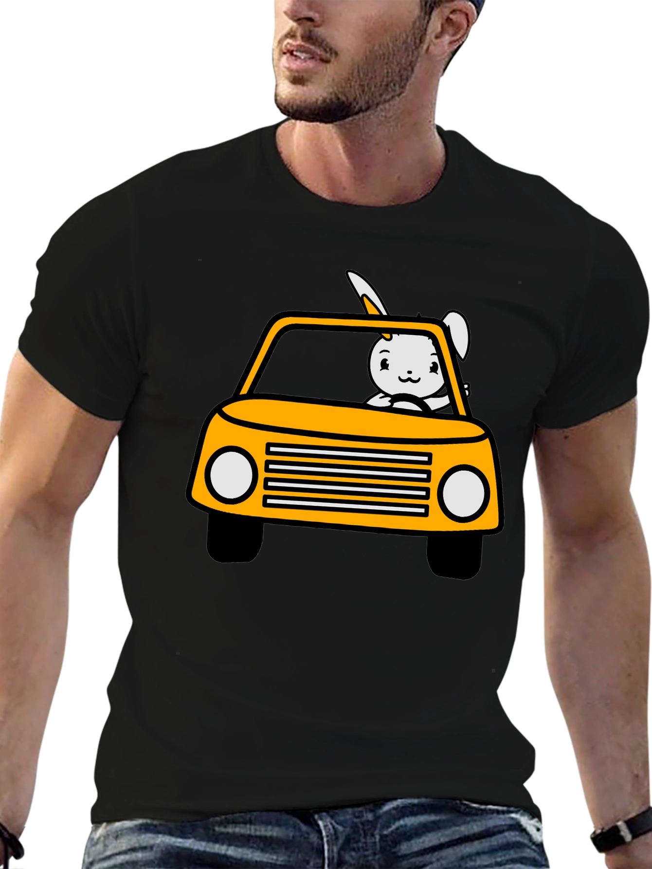 Bunny Car T-Shirt - Fun & Playful Design