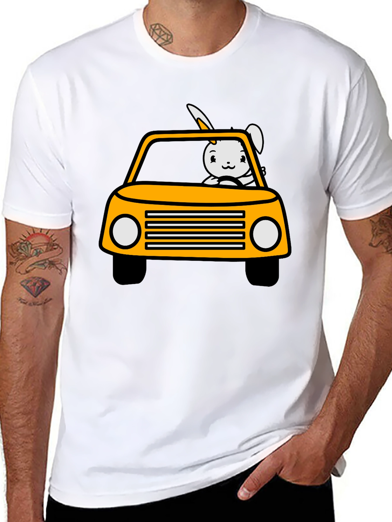 Bunny Car T-Shirt - Fun & Playful Design