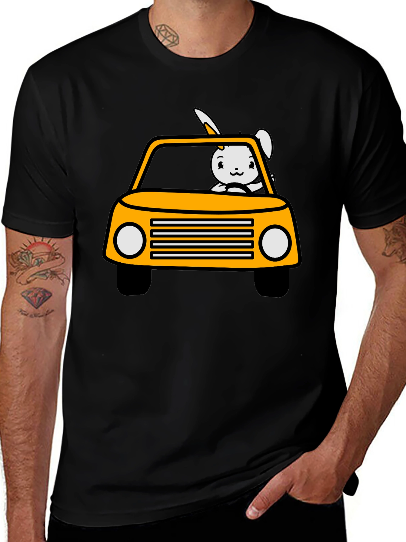 Bunny Car T-Shirt - Fun & Playful Design
