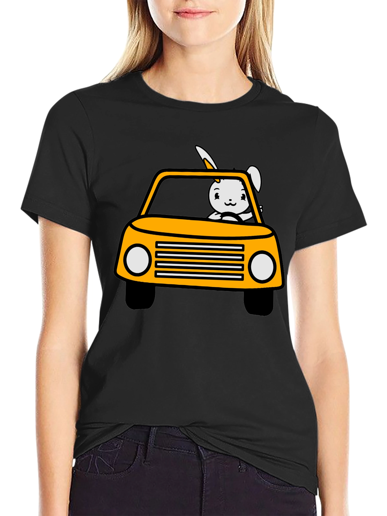 Bunny Car T-Shirt - Fun & Playful Design