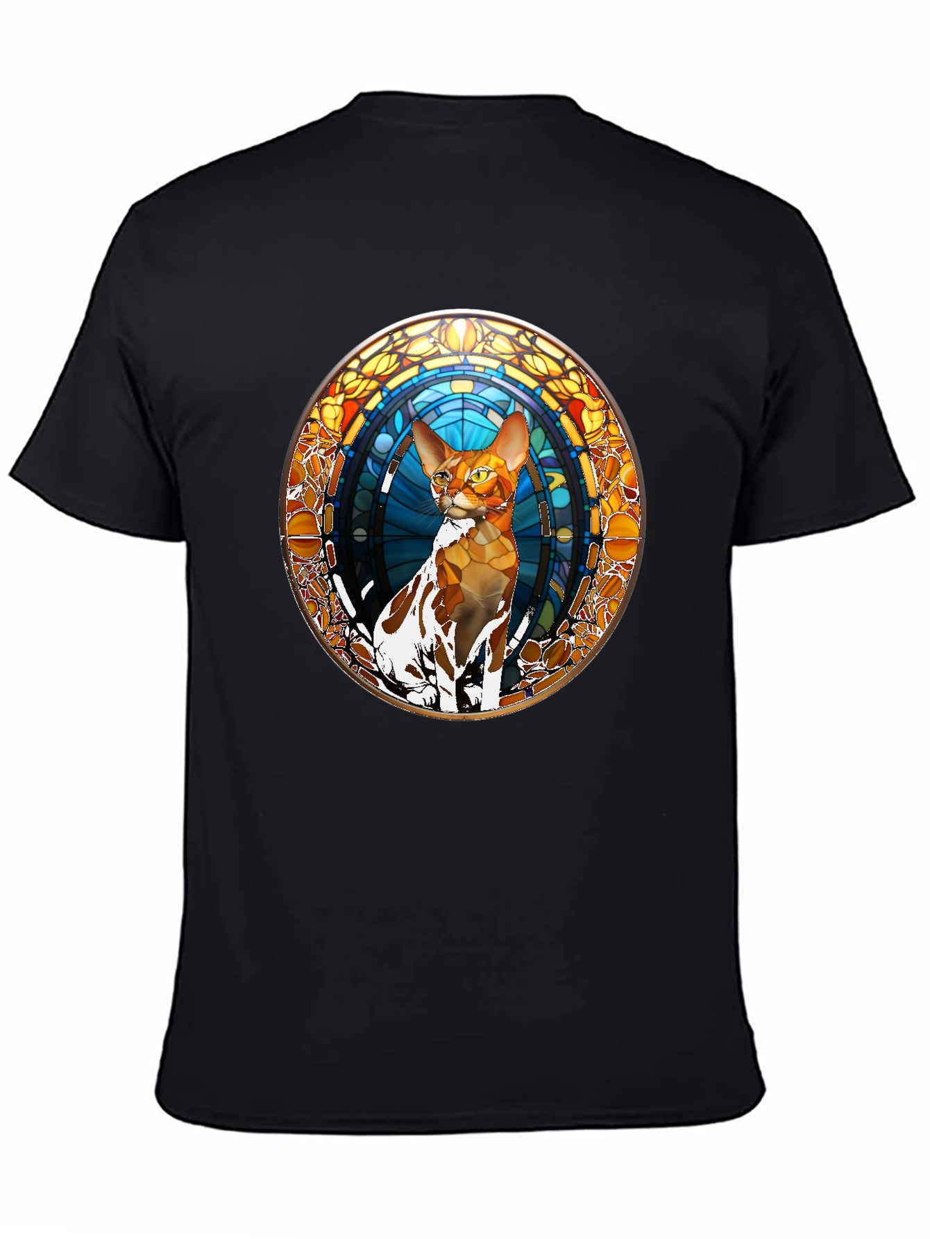 Stained Glass Cat Graphic Tee