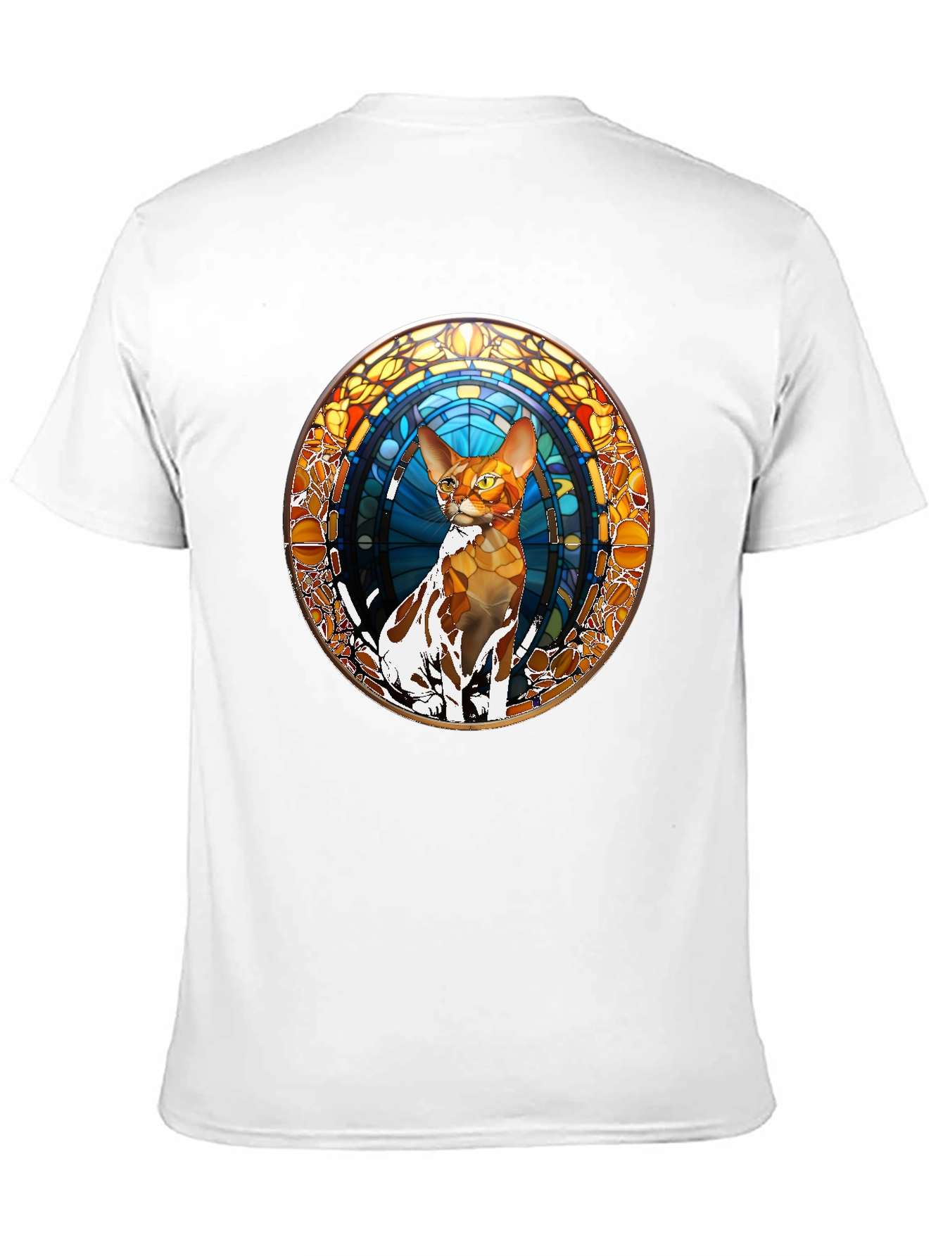 Stained Glass Cat Graphic Tee