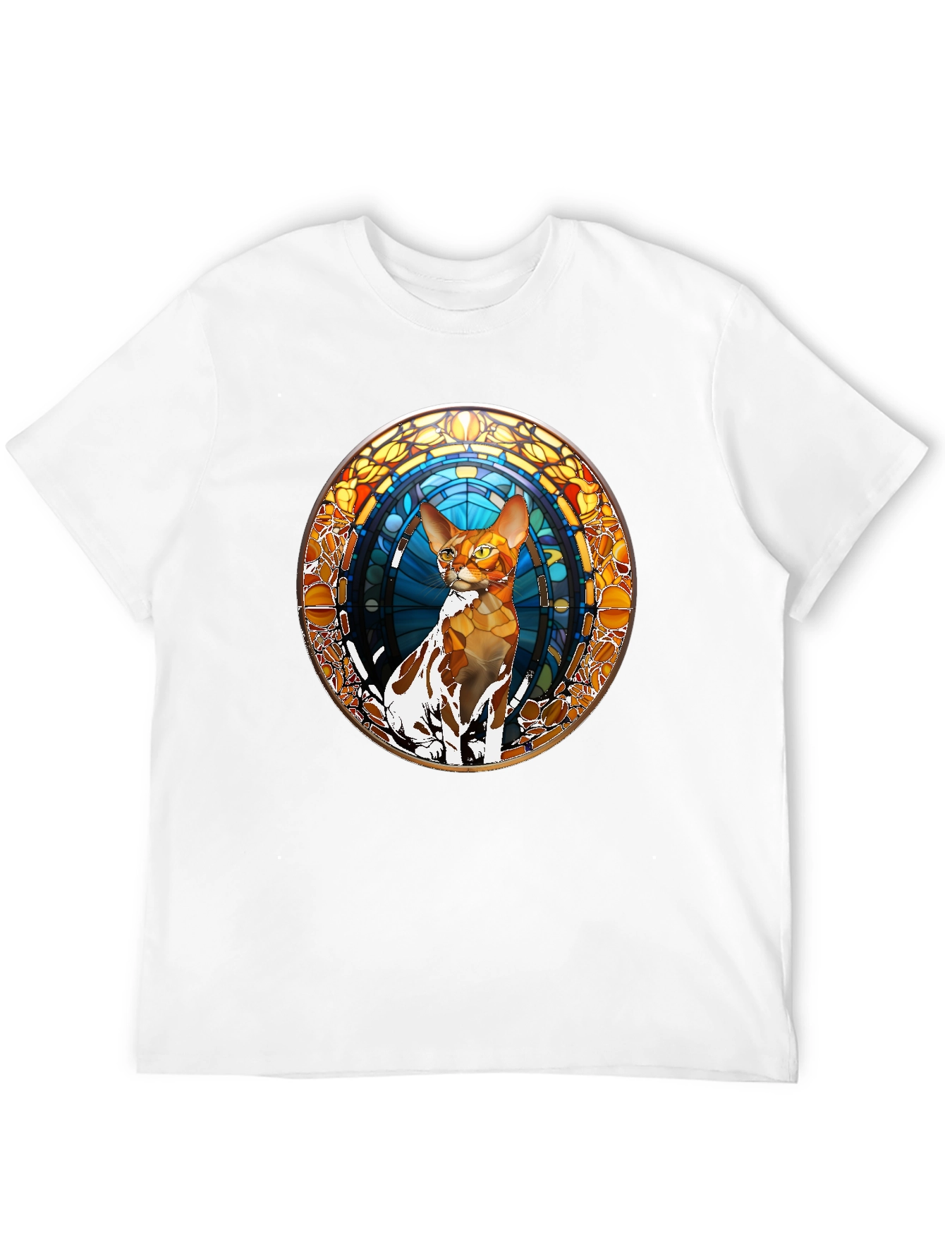 Stained Glass Cat Graphic Tee