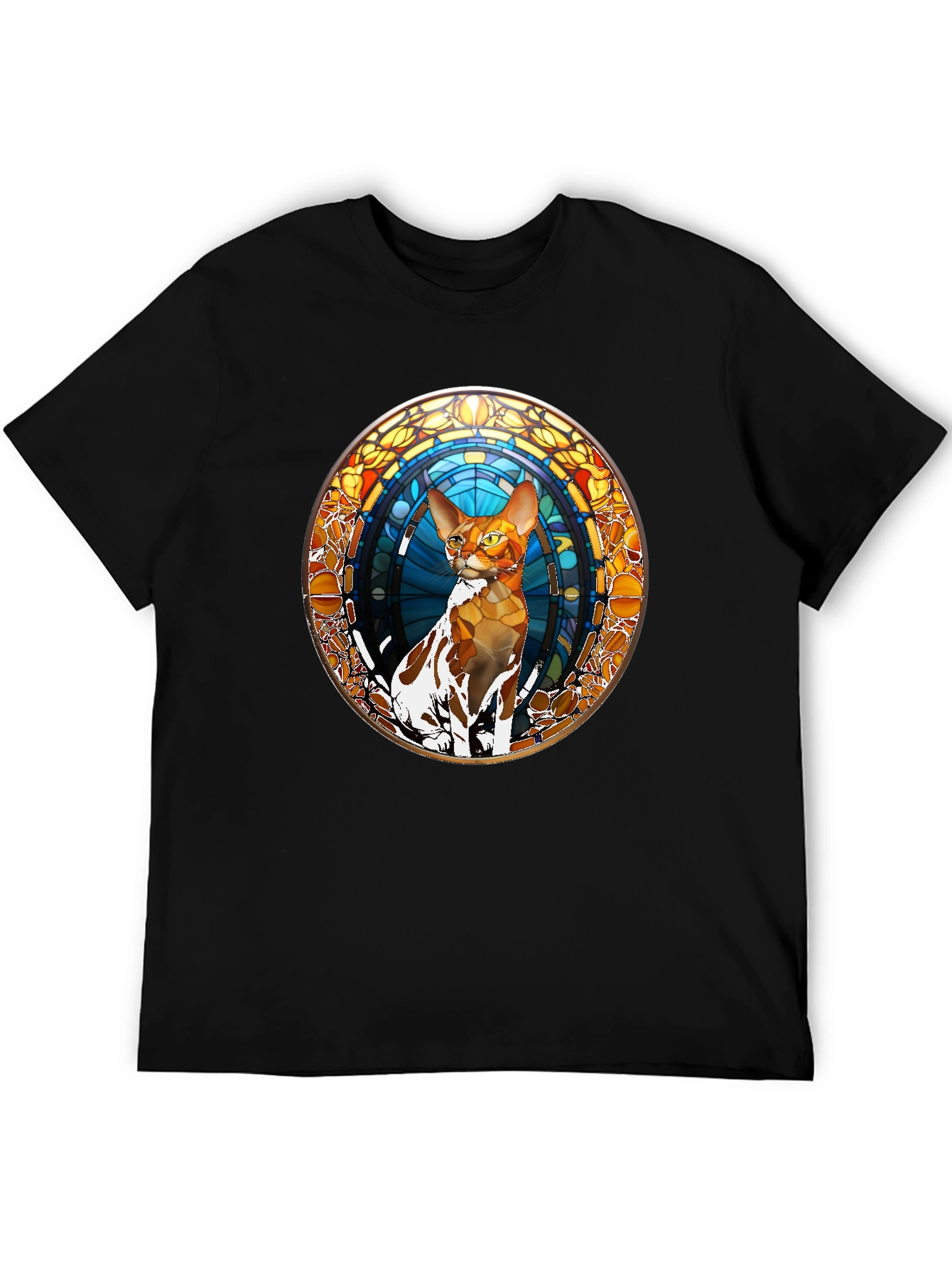 Stained Glass Cat Graphic Tee