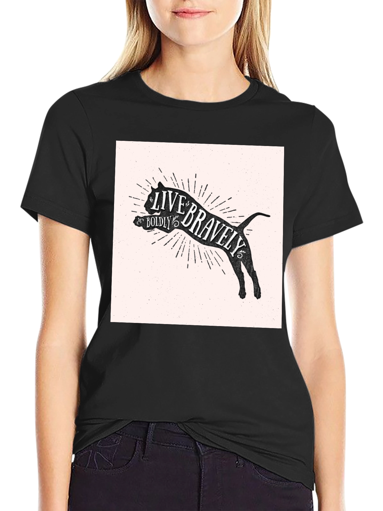 Live Bravely T-Shirt - Black Graphic Tee