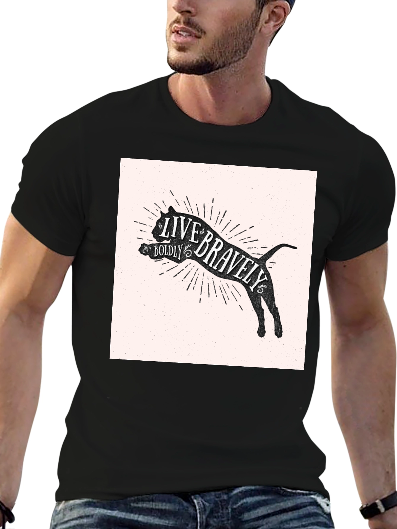 Live Bravely T-Shirt - Black Graphic Tee