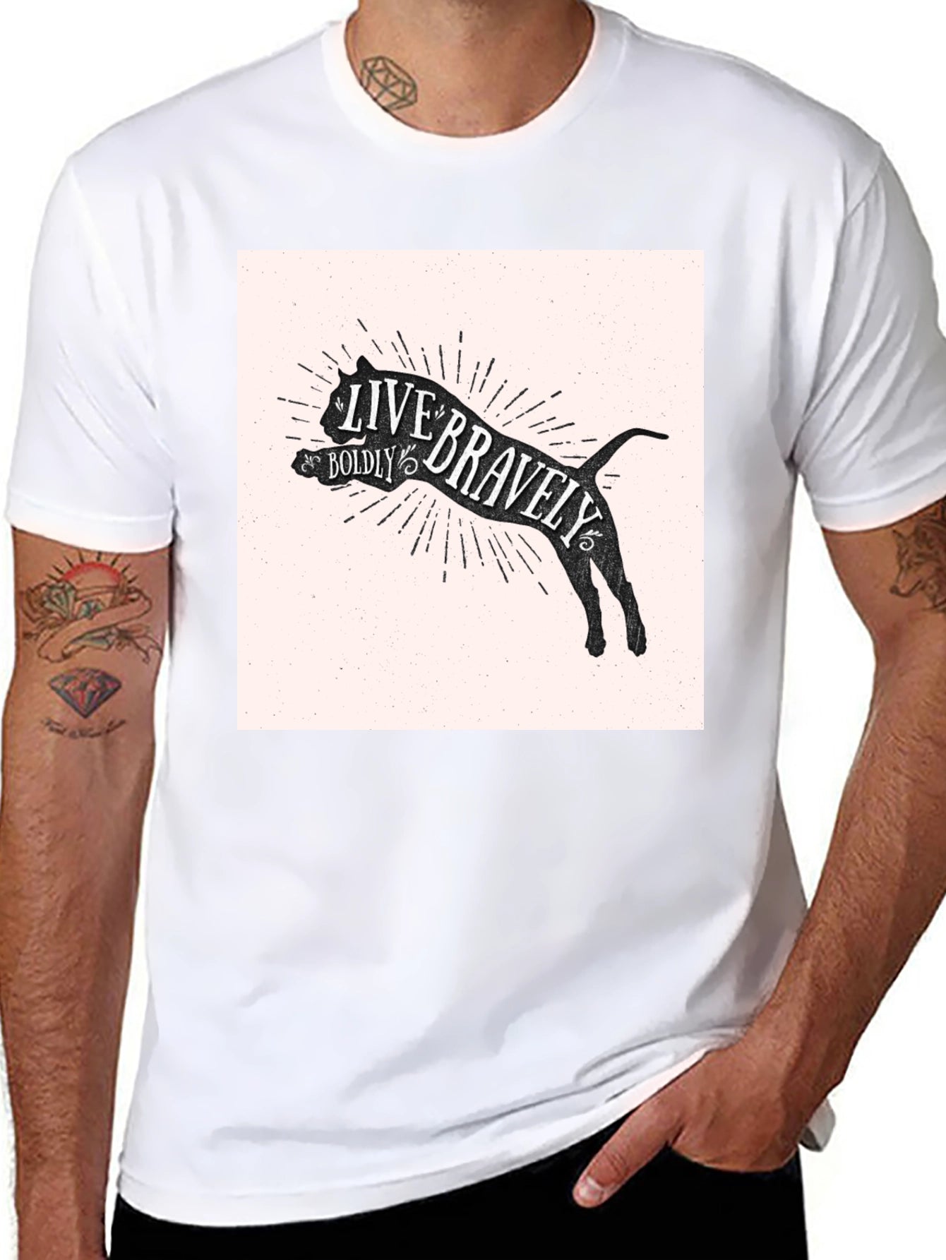 Live Bravely T-Shirt - Black Graphic Tee