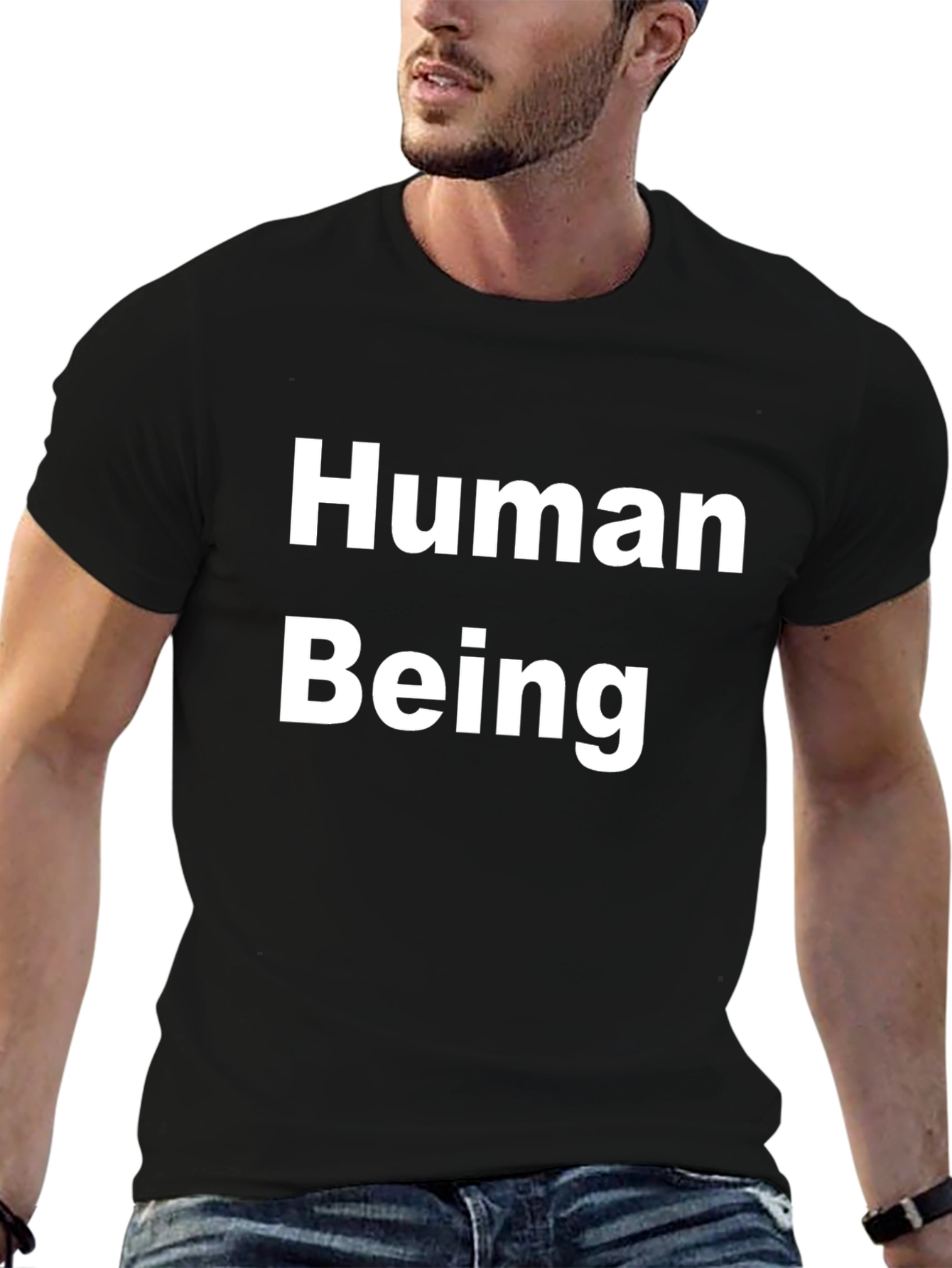 Human Being Graphic T-Shirt - Black Cotton Tee