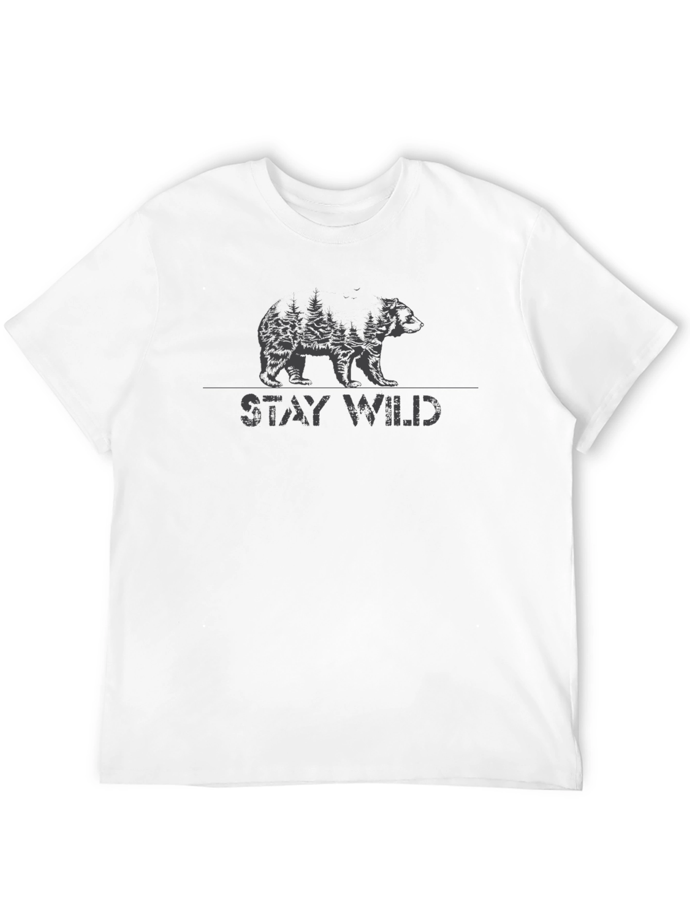 Stay Wild Bear Graphic Black T-Shirt
