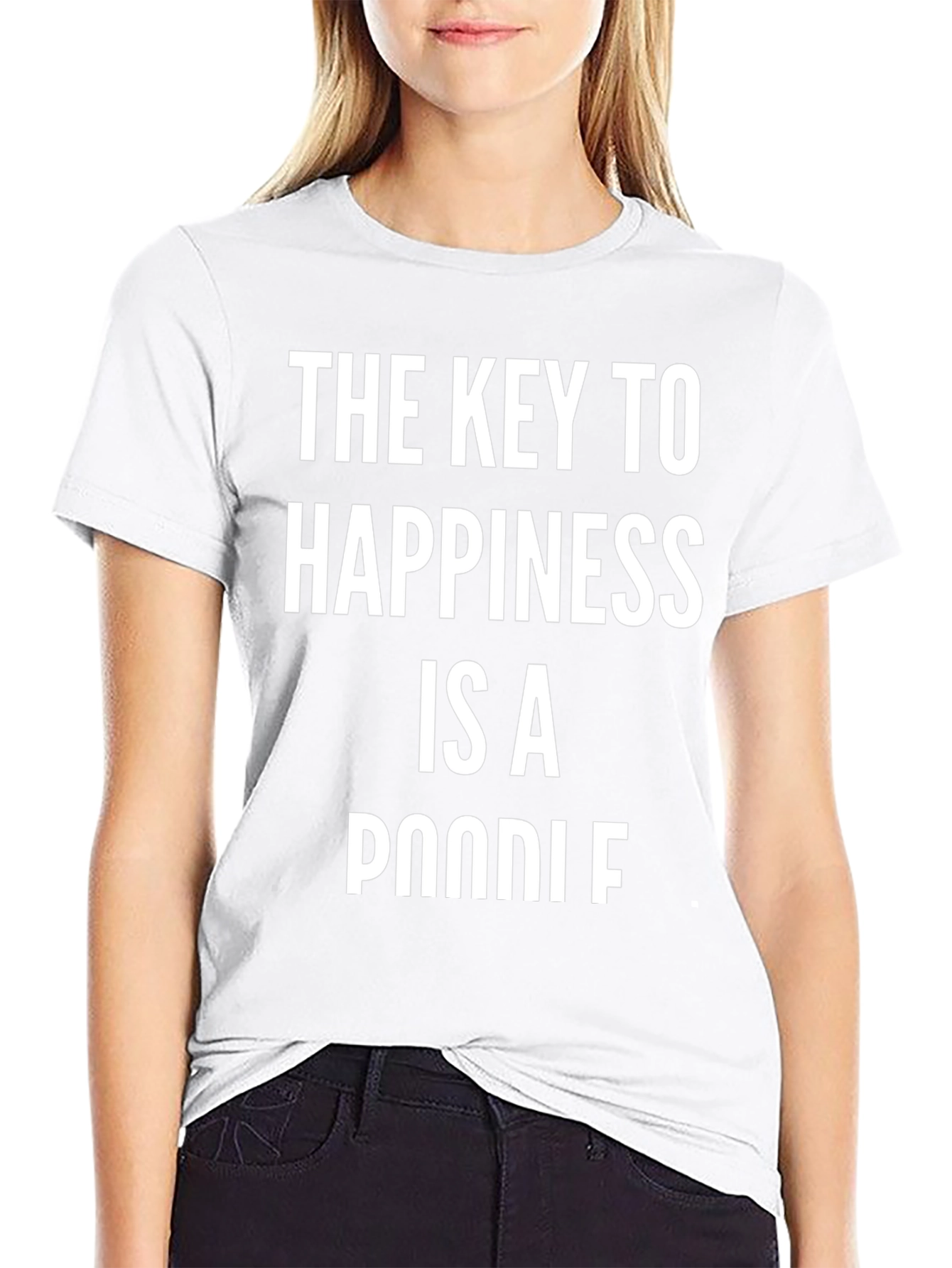 Key to Happiness Poodle Graphic T-Shirt