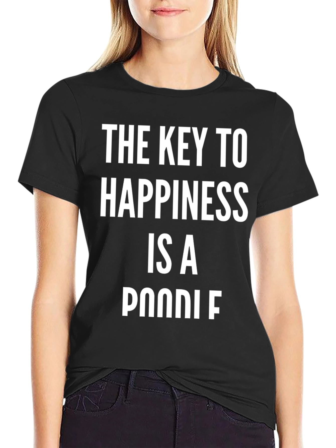 Key to Happiness Poodle Graphic T-Shirt