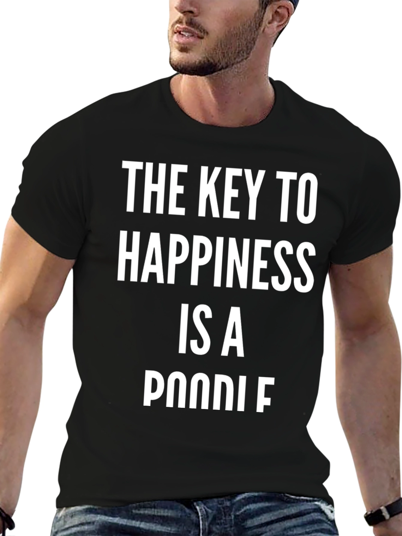 Key to Happiness Poodle Graphic T-Shirt