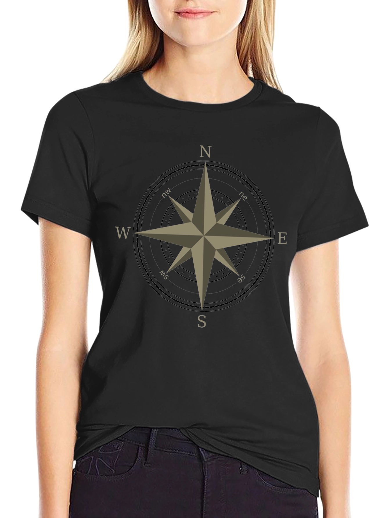 Compass Rose Graphic T-Shirt - Classic Design