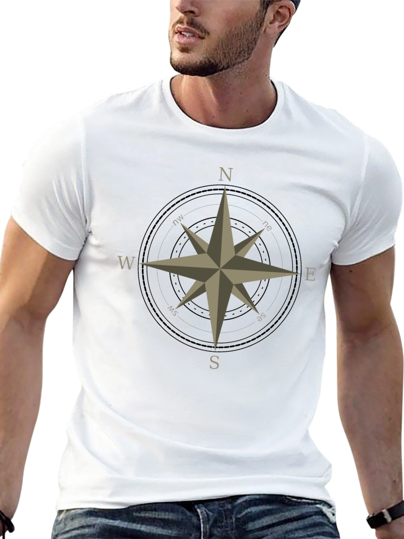 Compass Rose Graphic T-Shirt - Classic Design