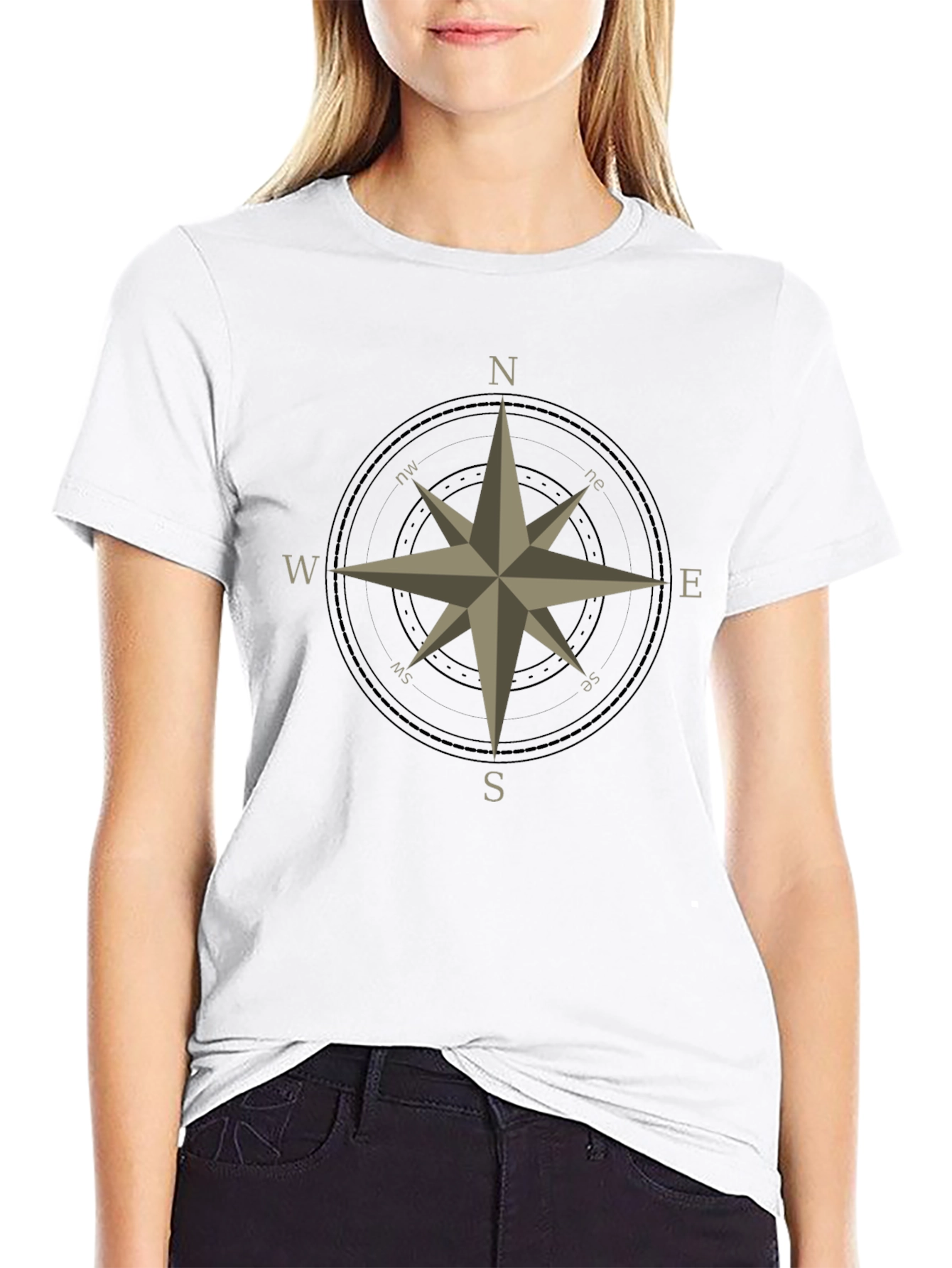 Compass Rose Graphic T-Shirt - Classic Design