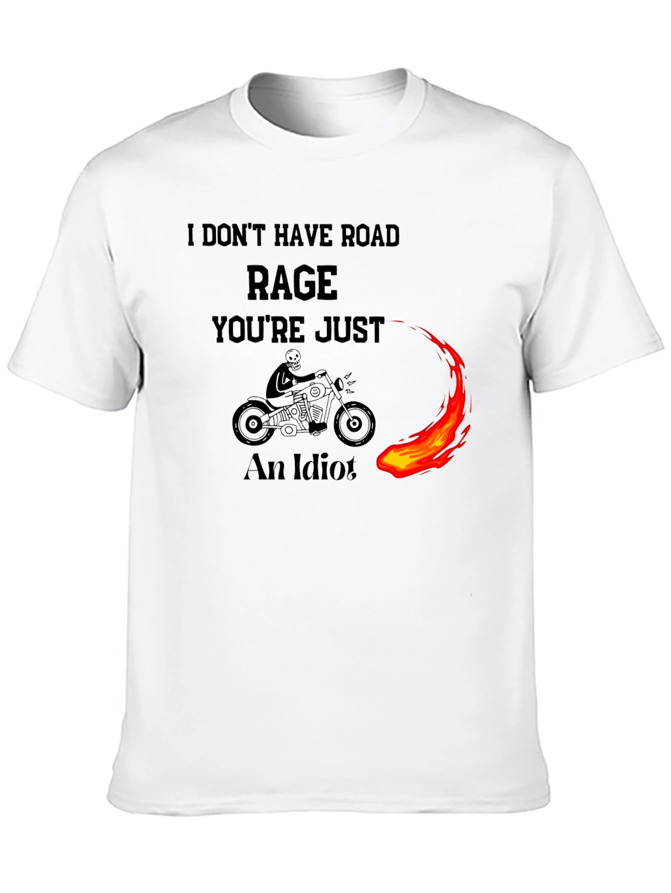Road Rage Skeleton Biker T-Shirt