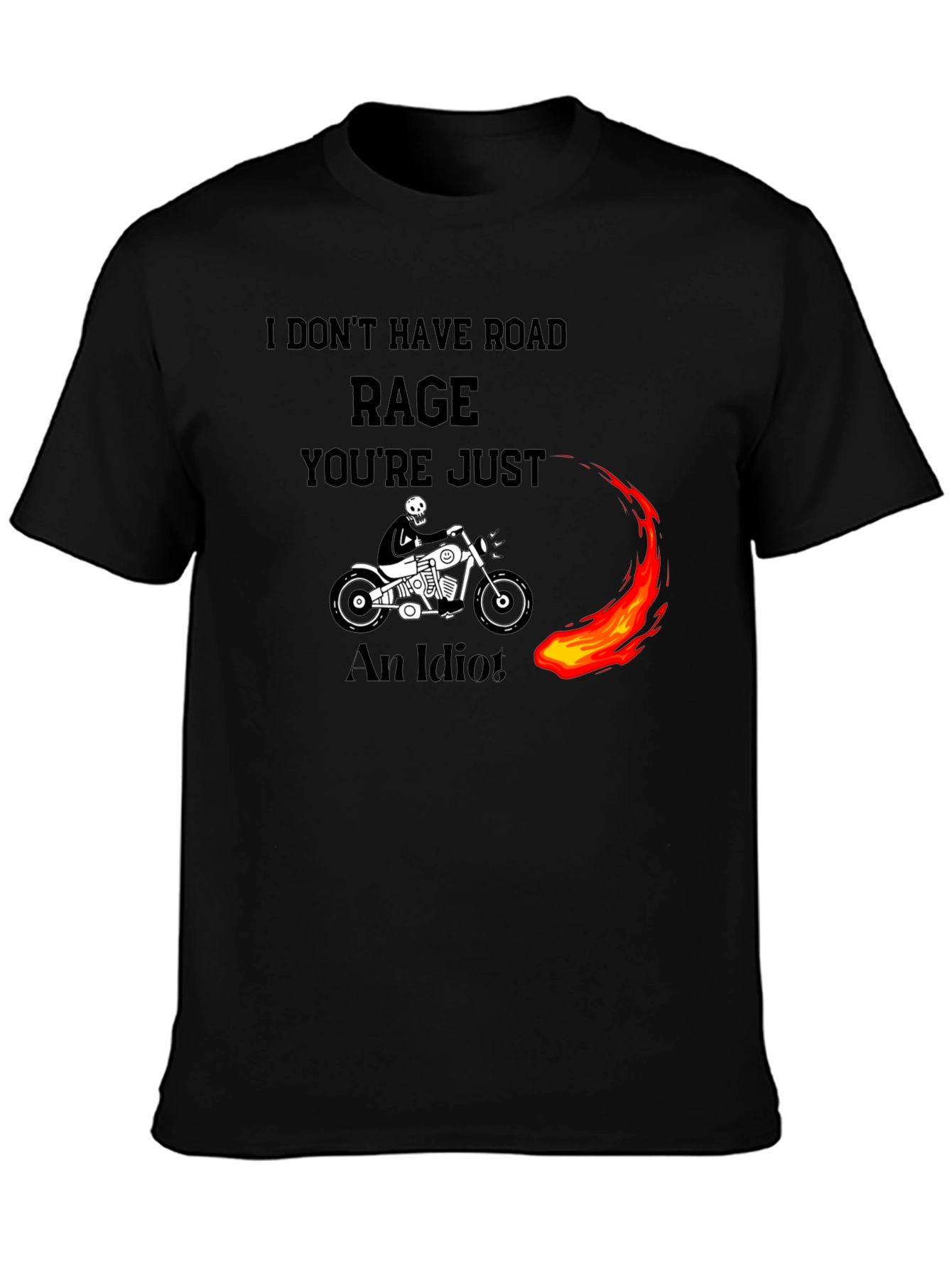 Road Rage Skeleton Biker T-Shirt