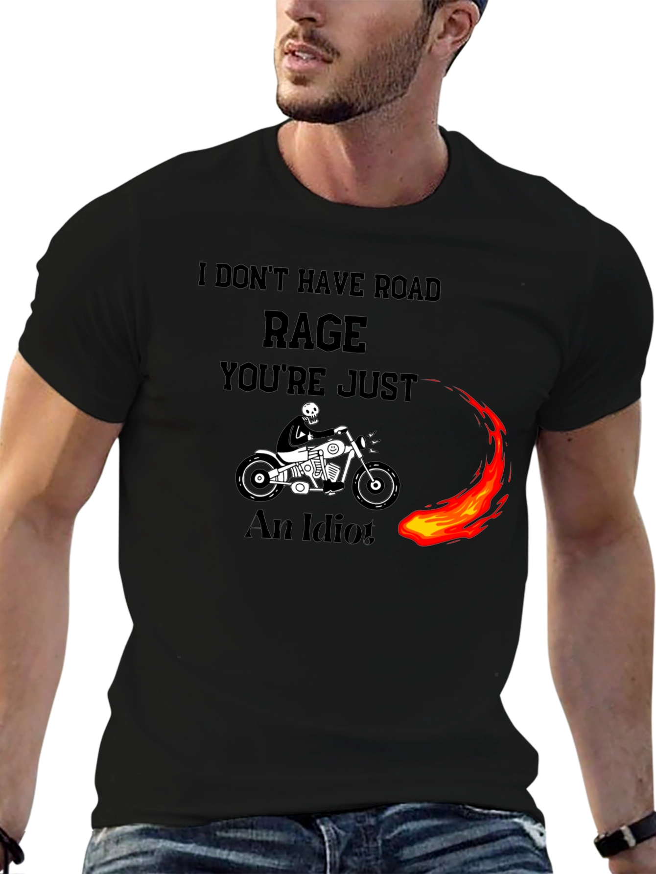 Road Rage Skeleton Biker T-Shirt