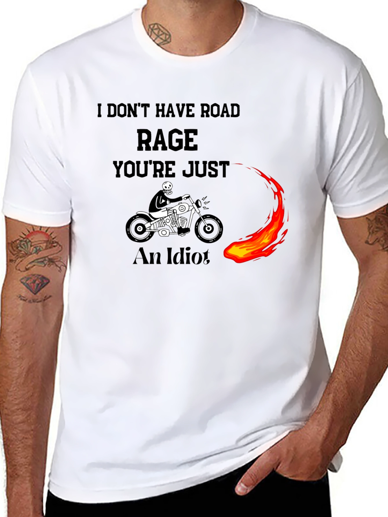 Road Rage Skeleton Biker T-Shirt