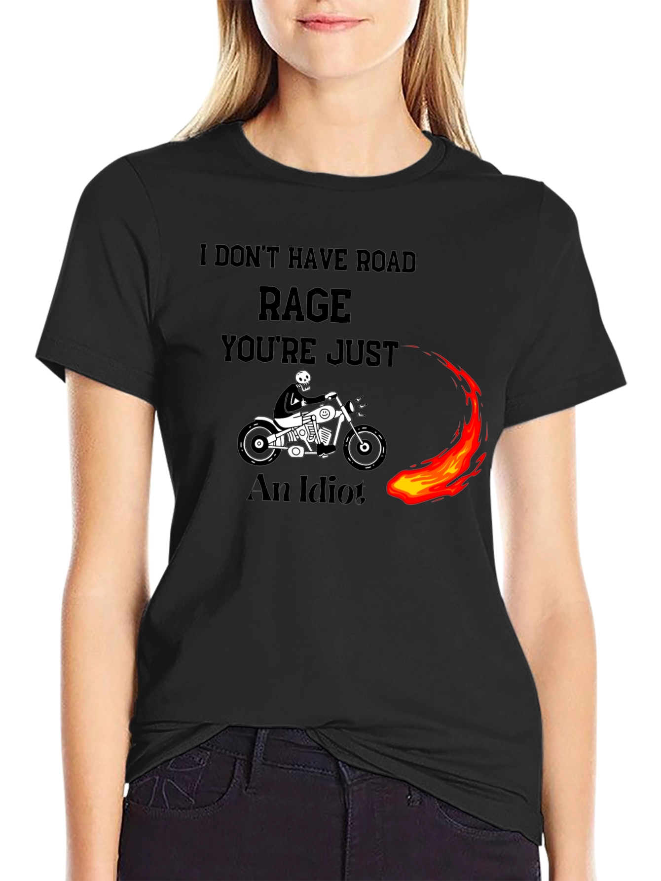 Road Rage Skeleton Biker T-Shirt