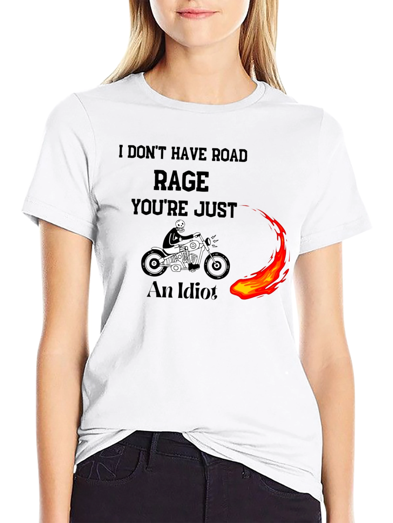 Road Rage Skeleton Biker T-Shirt