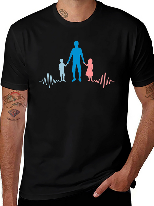 Dad & Kids Heartbeat Graphic Tee