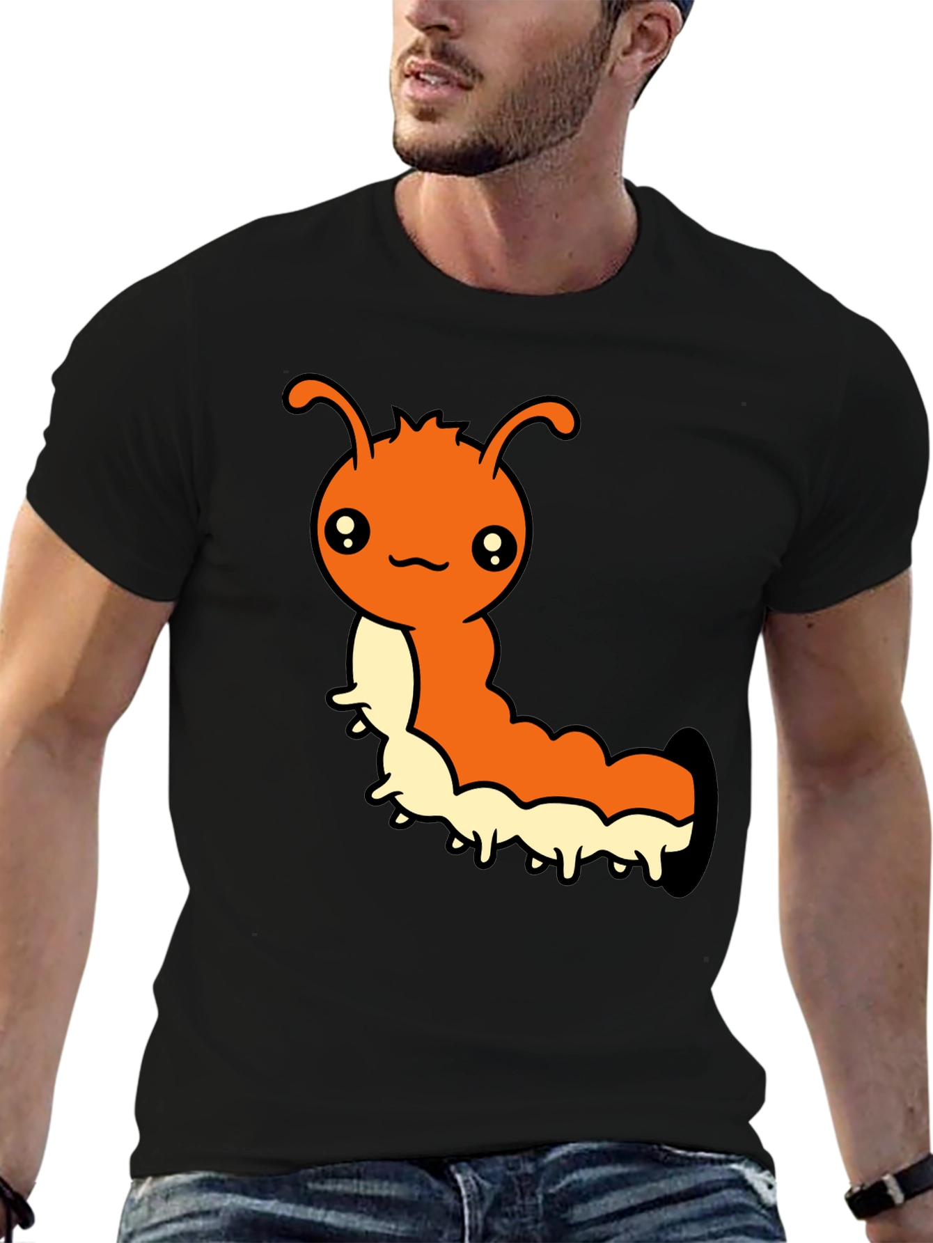 Cute Cartoon Caterpillar Graphic T-Shirt