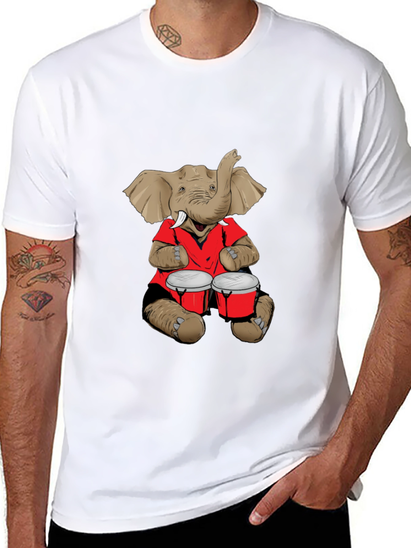Elephant Drummer Graphic Tee