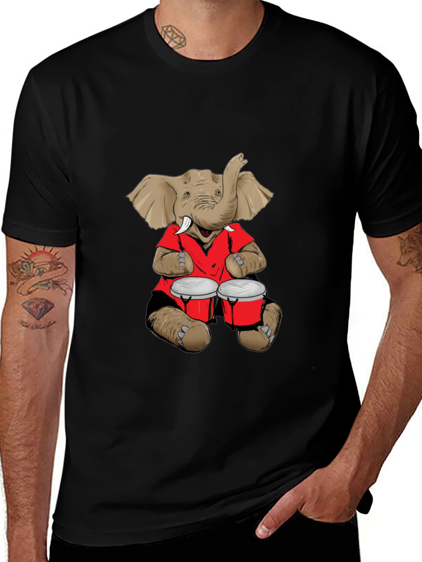 Elephant Drummer Graphic Tee