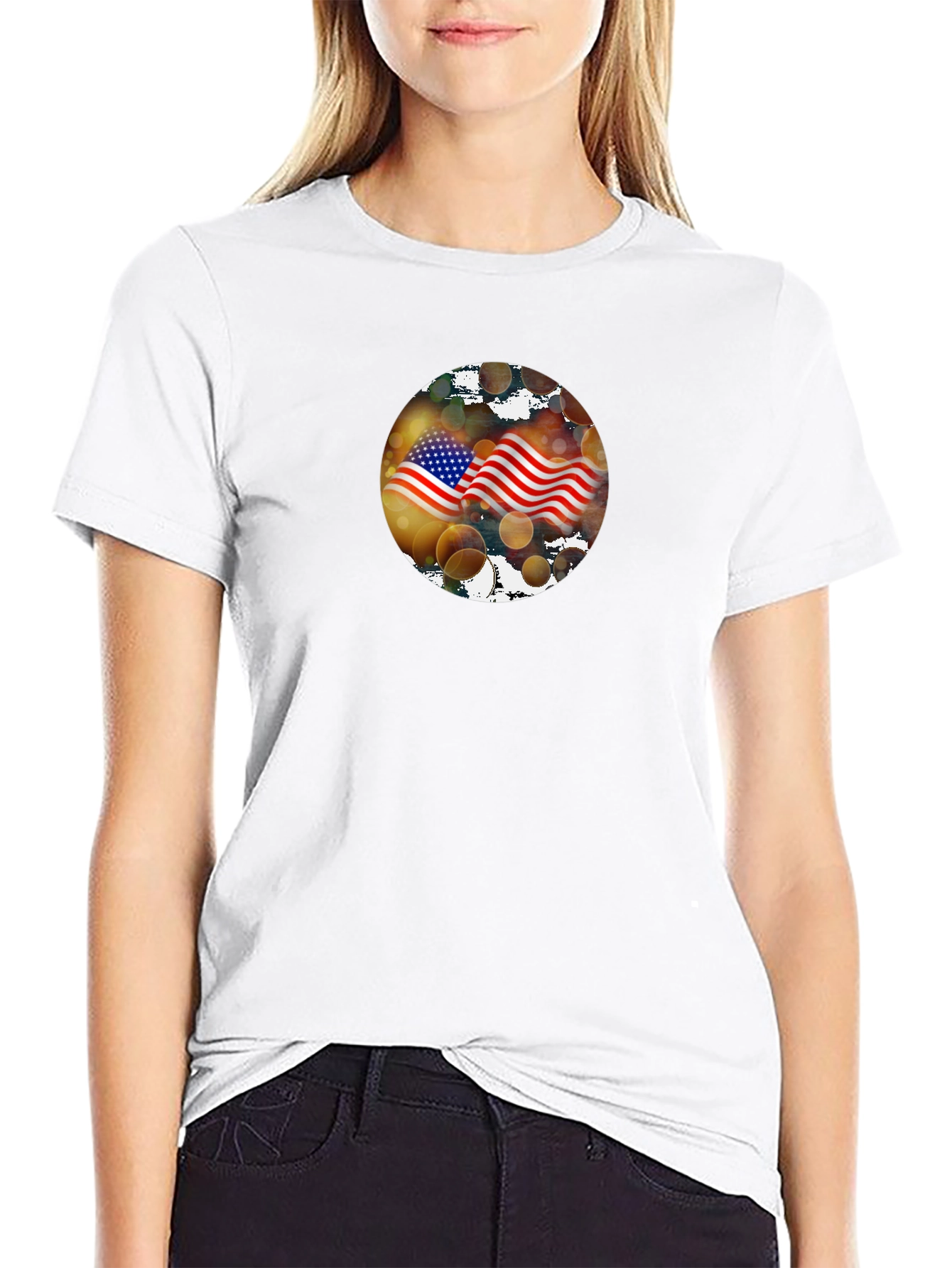 American Flag Graphic Black T-Shirt