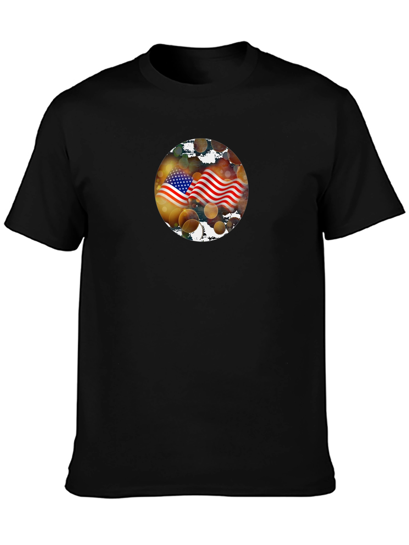 American Flag Graphic Black T-Shirt