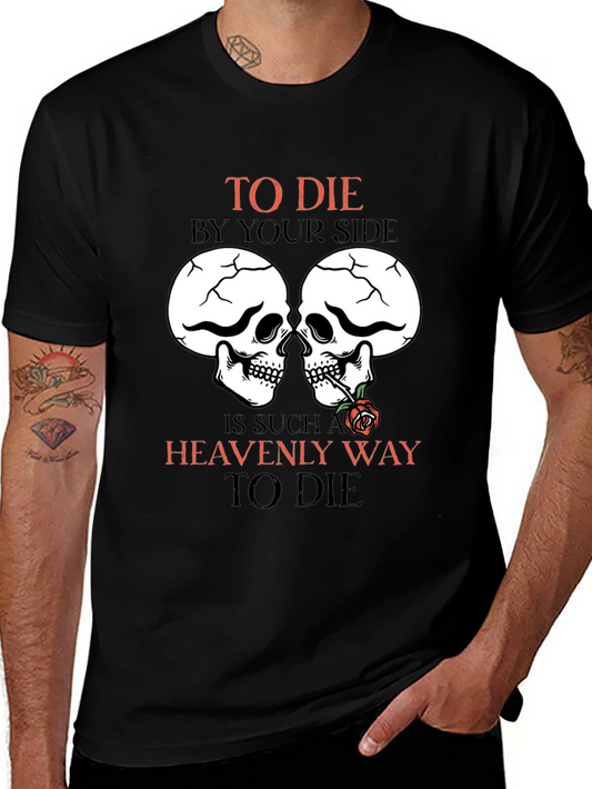 Skull & Rose Graphic Tee - Romantic Goth Style