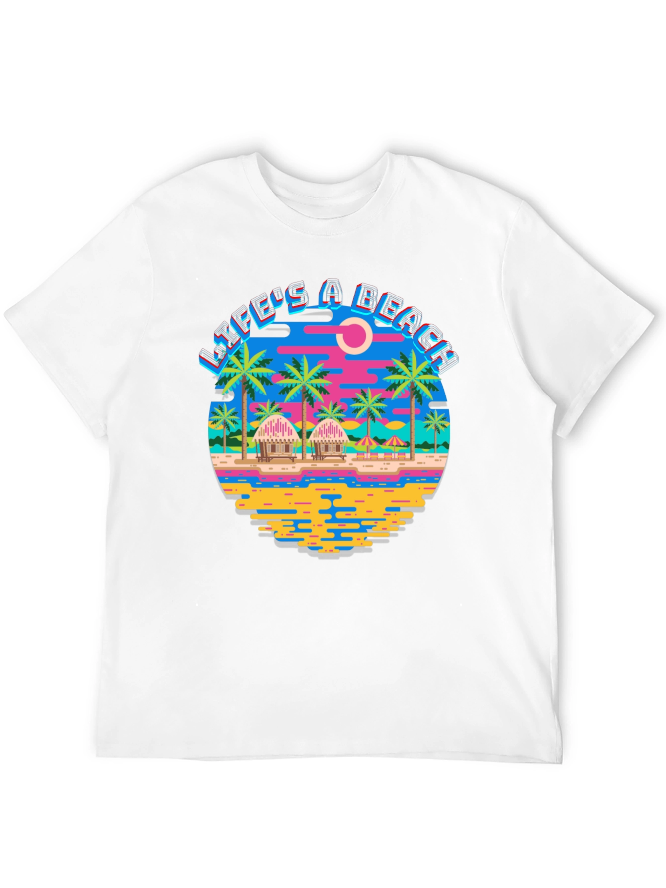 Lifes a Beach Graphic Tee - Tropical Getaway Shirt