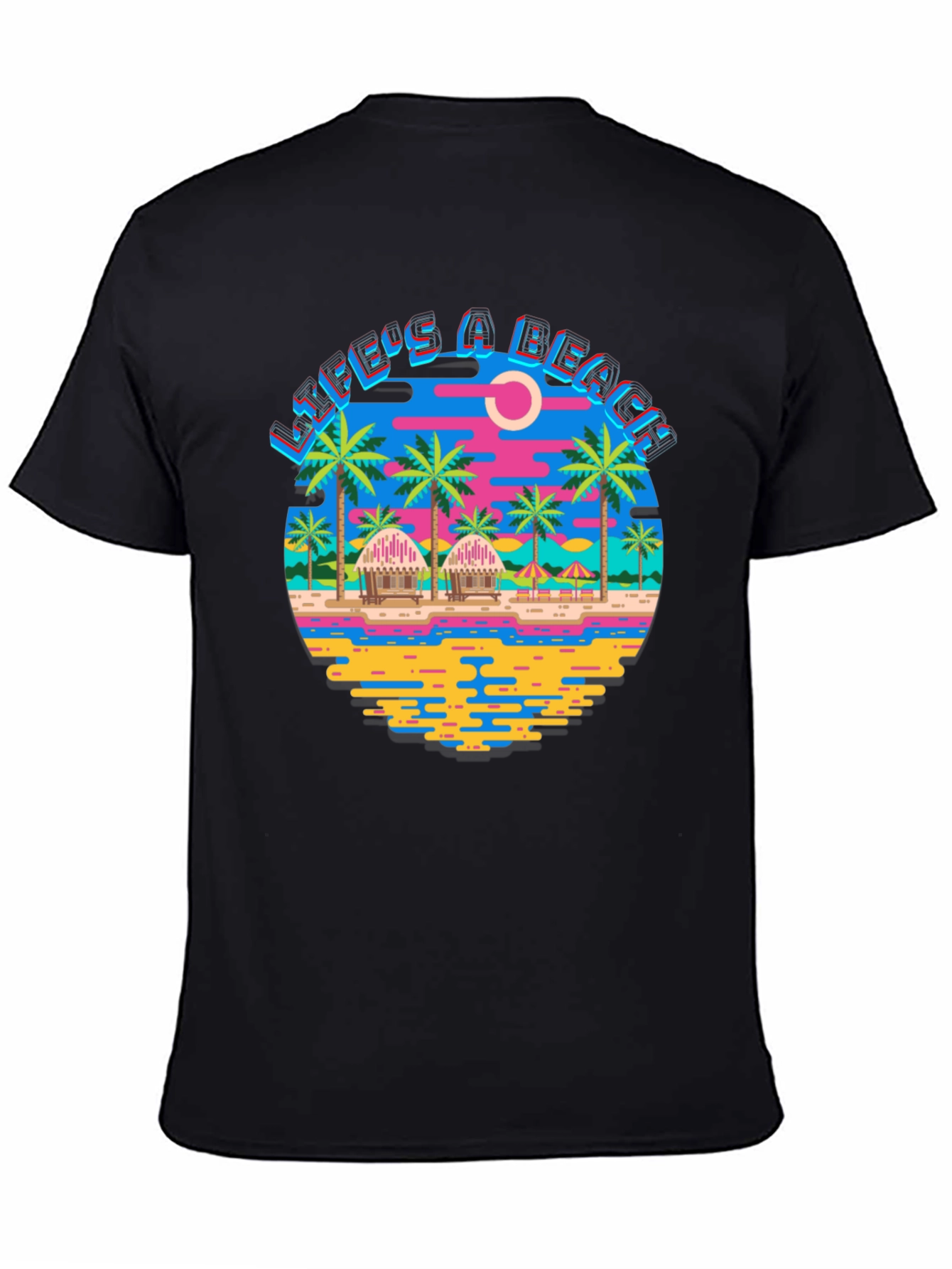 Lifes a Beach Graphic Tee - Tropical Getaway Shirt