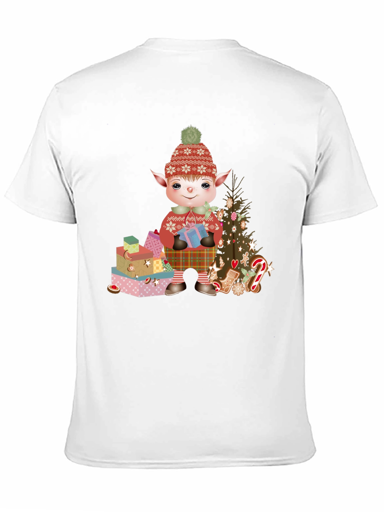 Festive Elf Graphic Tee - Holiday Cheer