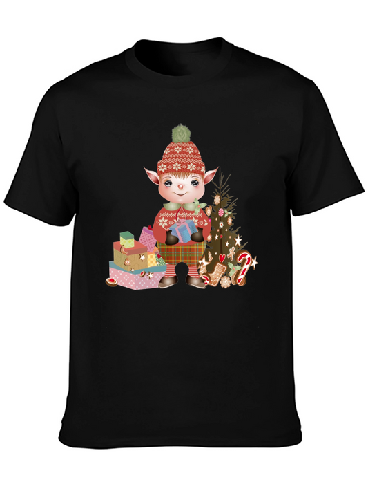 Festive Elf Graphic Tee - Holiday Cheer