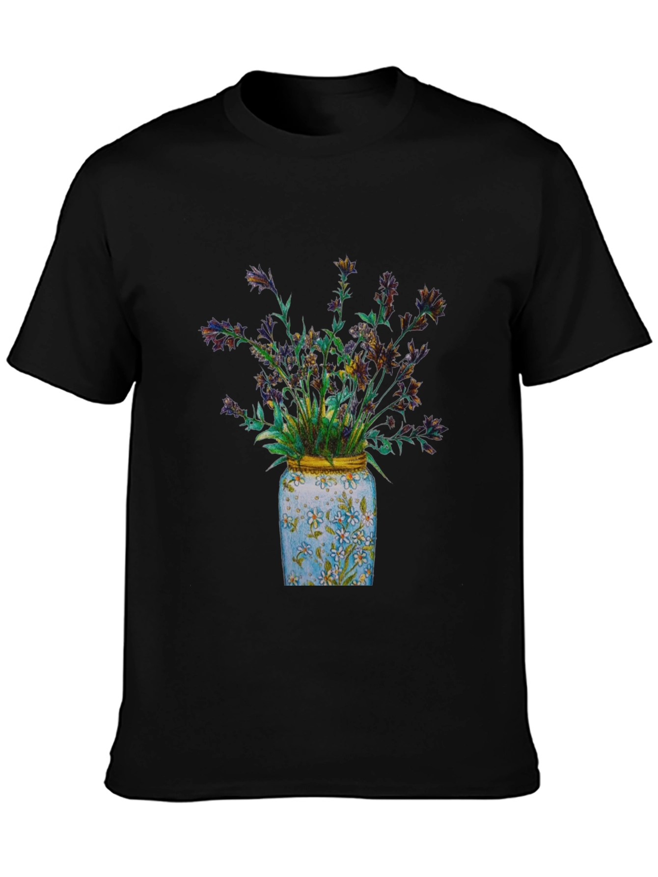 Floral Jar Graphic Tee - Soft Cotton Blend