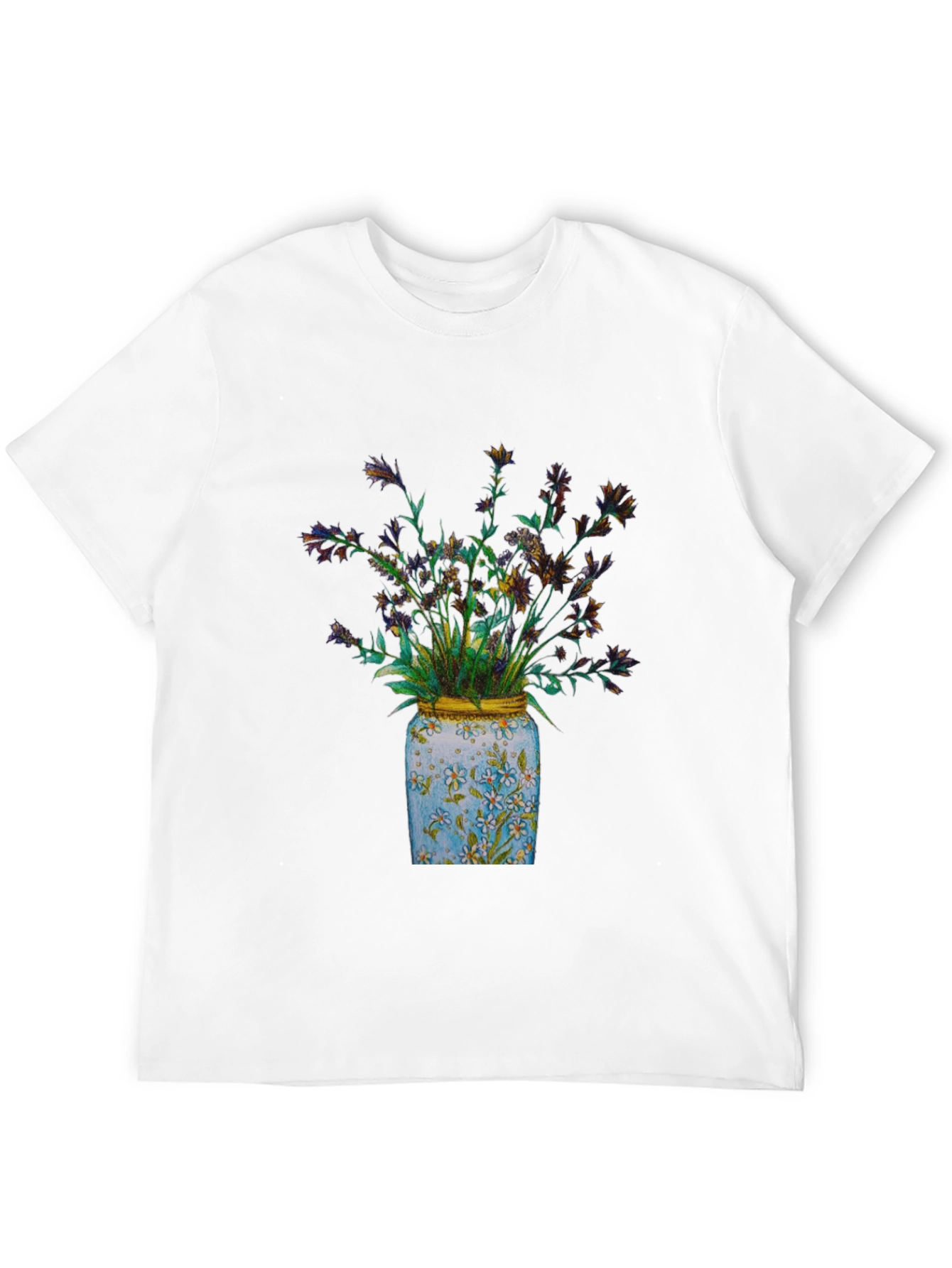 Floral Jar Graphic Tee - Soft Cotton Blend