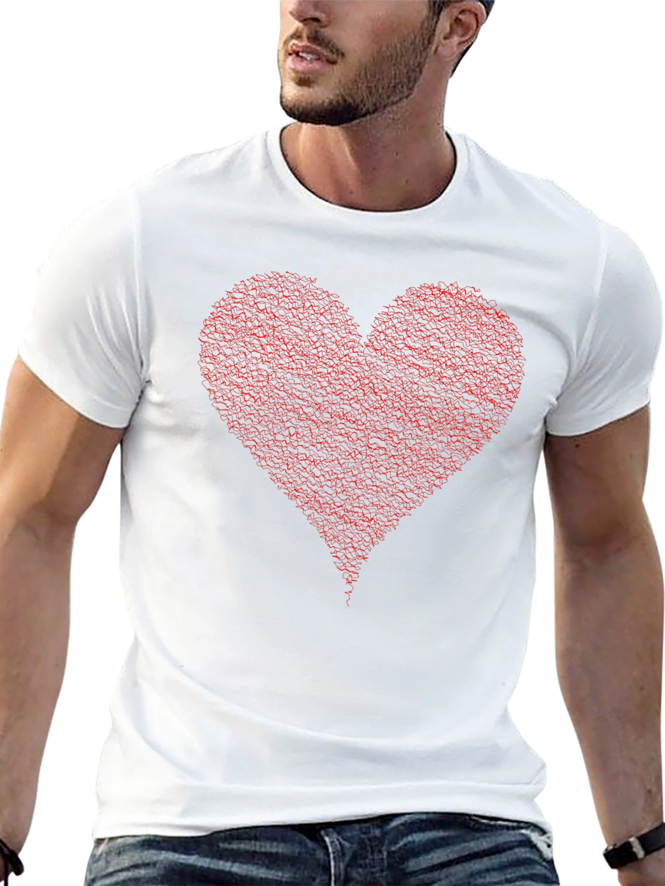 Red Heart Graphic Black Tee