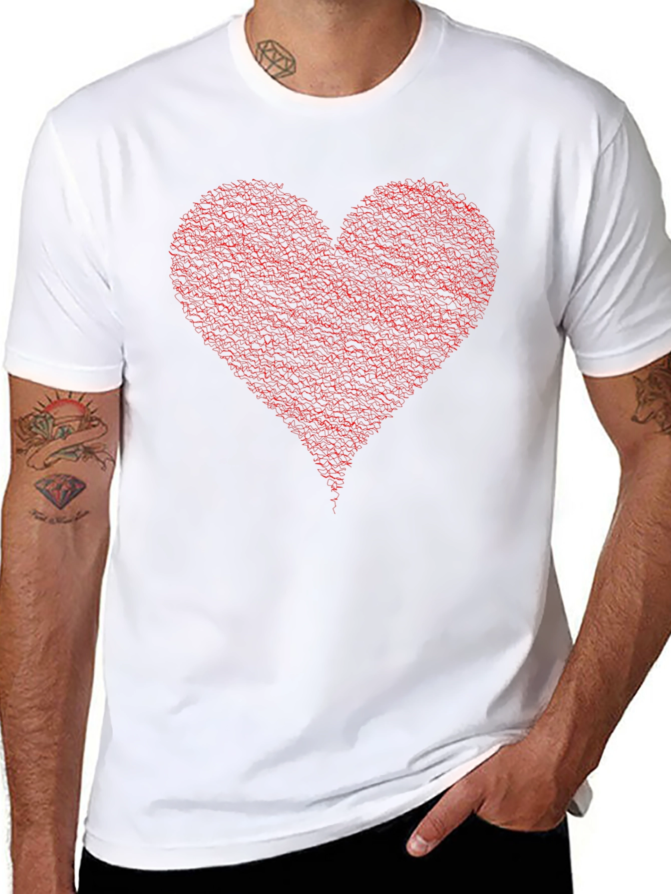 Red Heart Graphic Black Tee