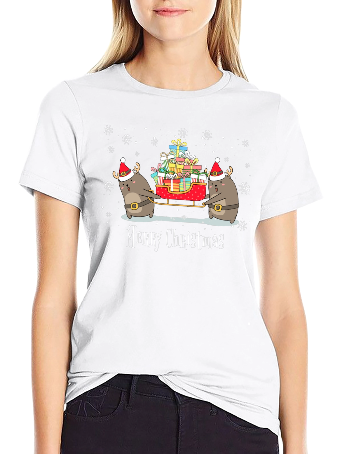 Festive Holiday Black Graphic T-Shirt