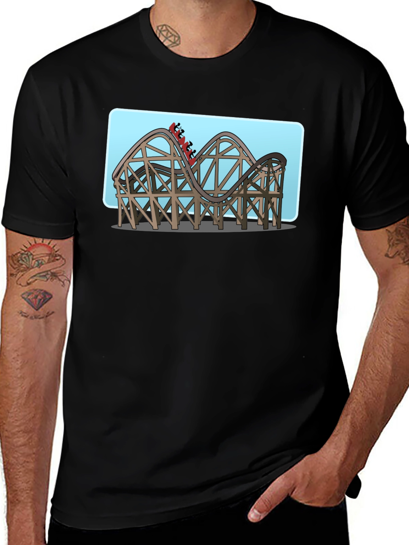 Roller Coaster Graphic Tee - Thrill Ride Shirt