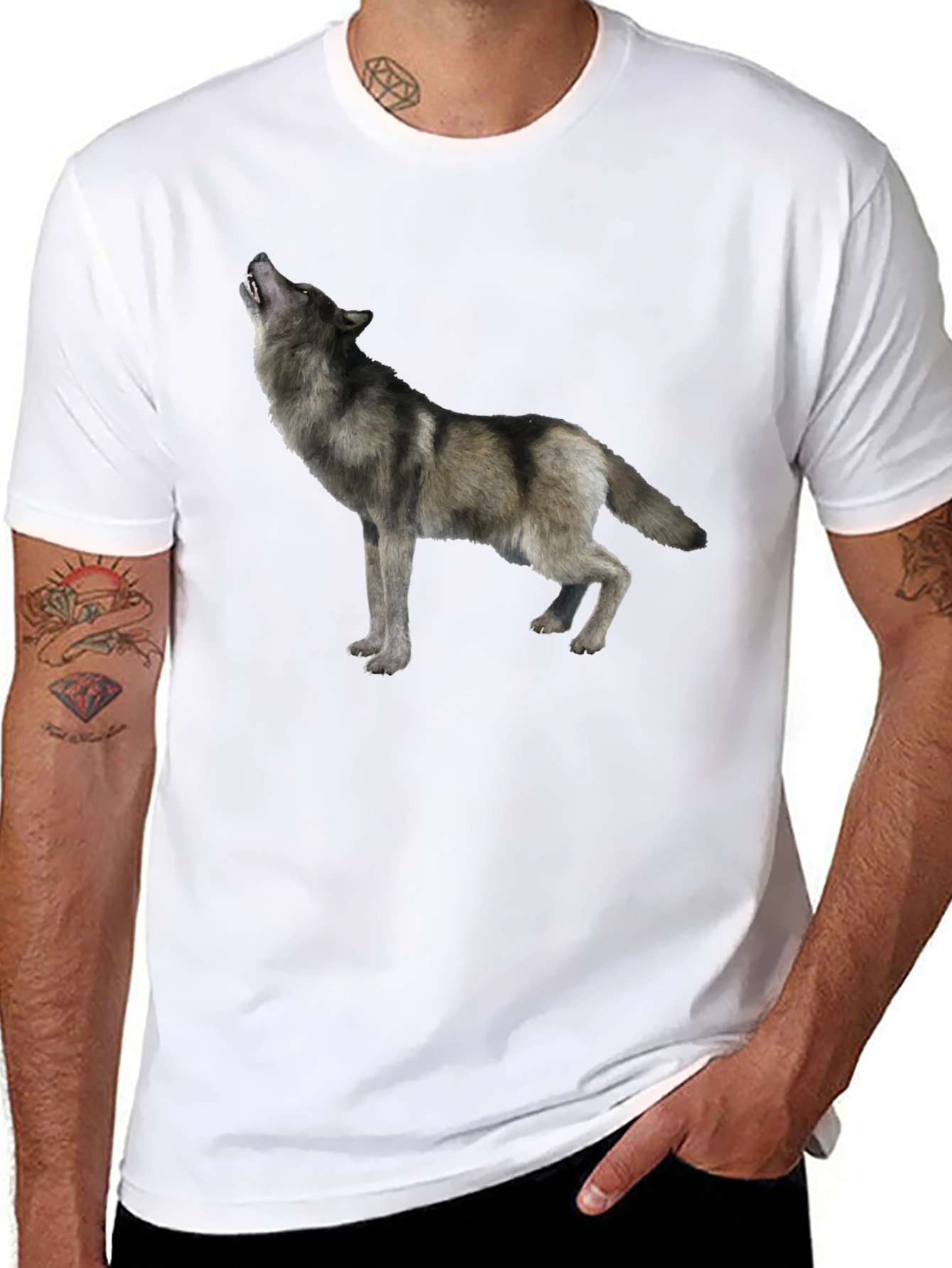 Black Wolf Graphic Tee - Mens Short Sleeve