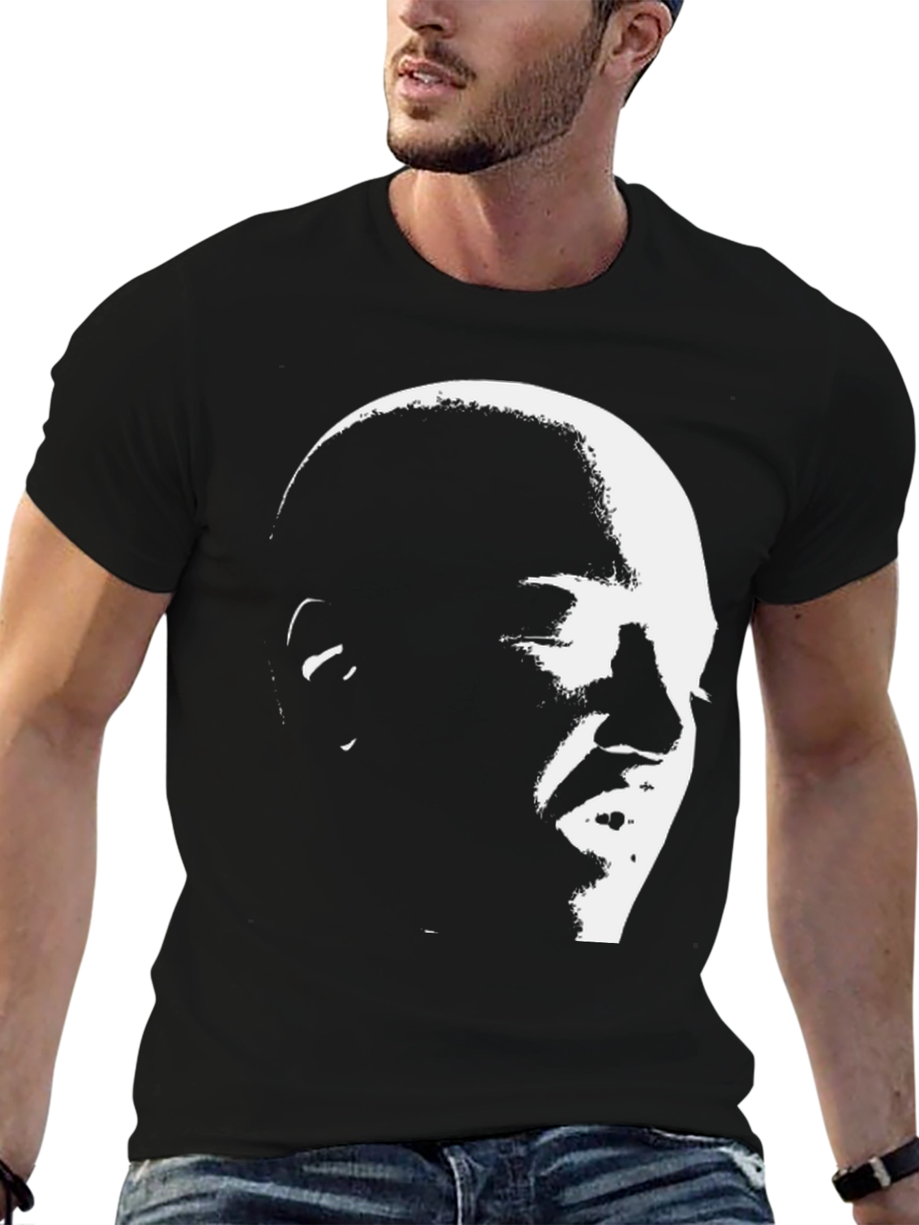 Bold Portrait Graphic Tee - Black