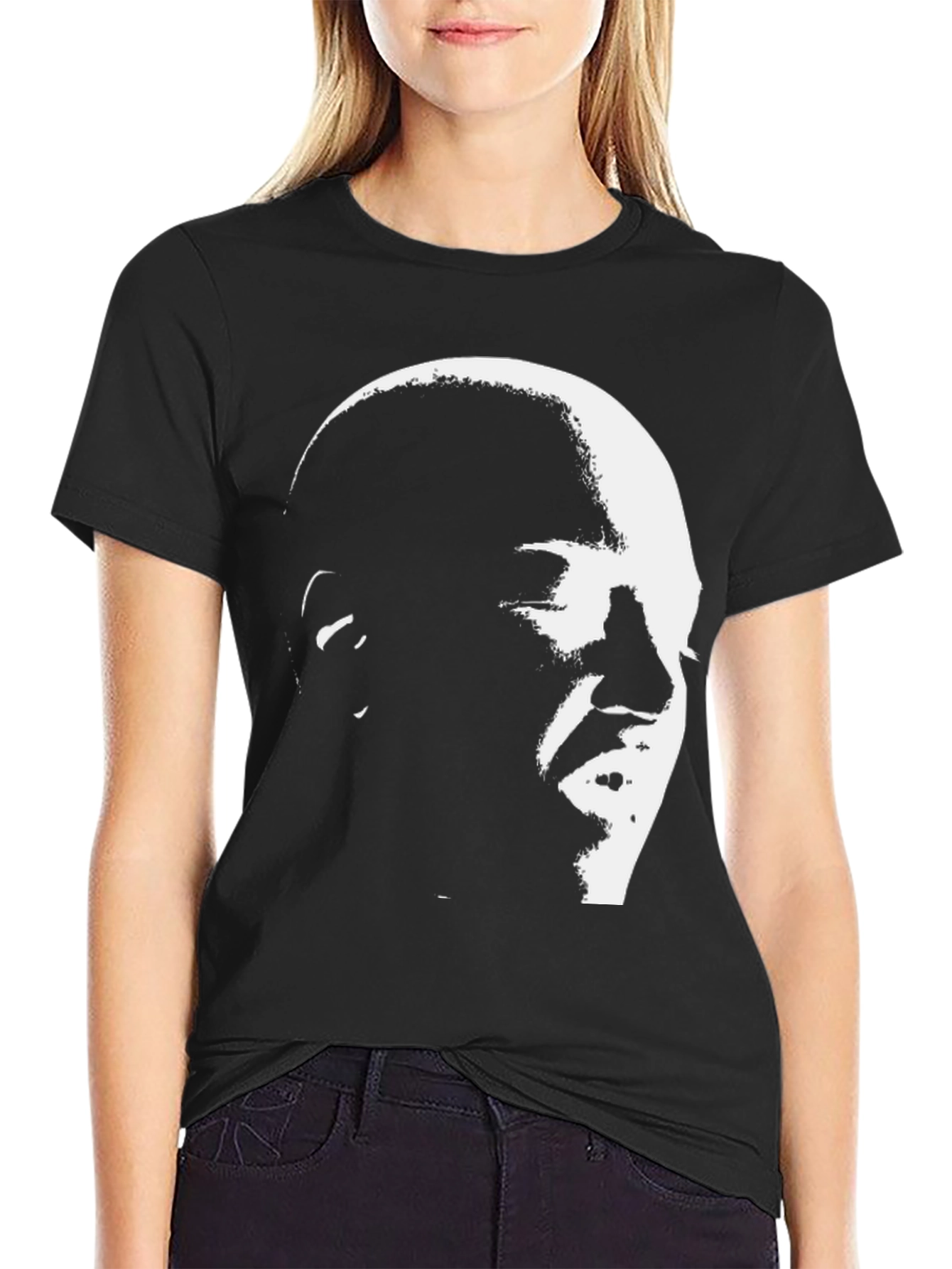 Bold Portrait Graphic Tee - Black