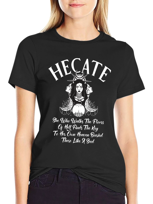 Hecate Witchcraft T-Shirt Black Cotton