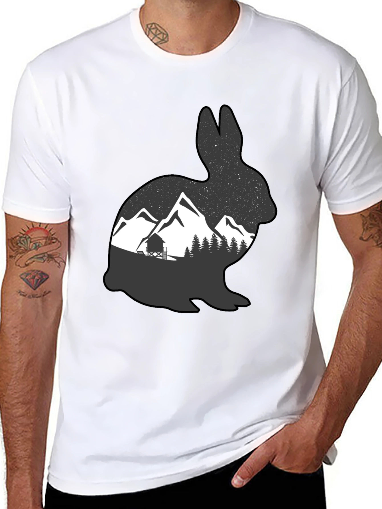 Mountain Hare Graphic Tee - Nature Lovers T-Shirt
