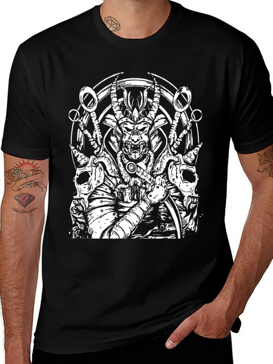 Samurai Warrior Graphic Tee - Black Cotton T-Shirt
