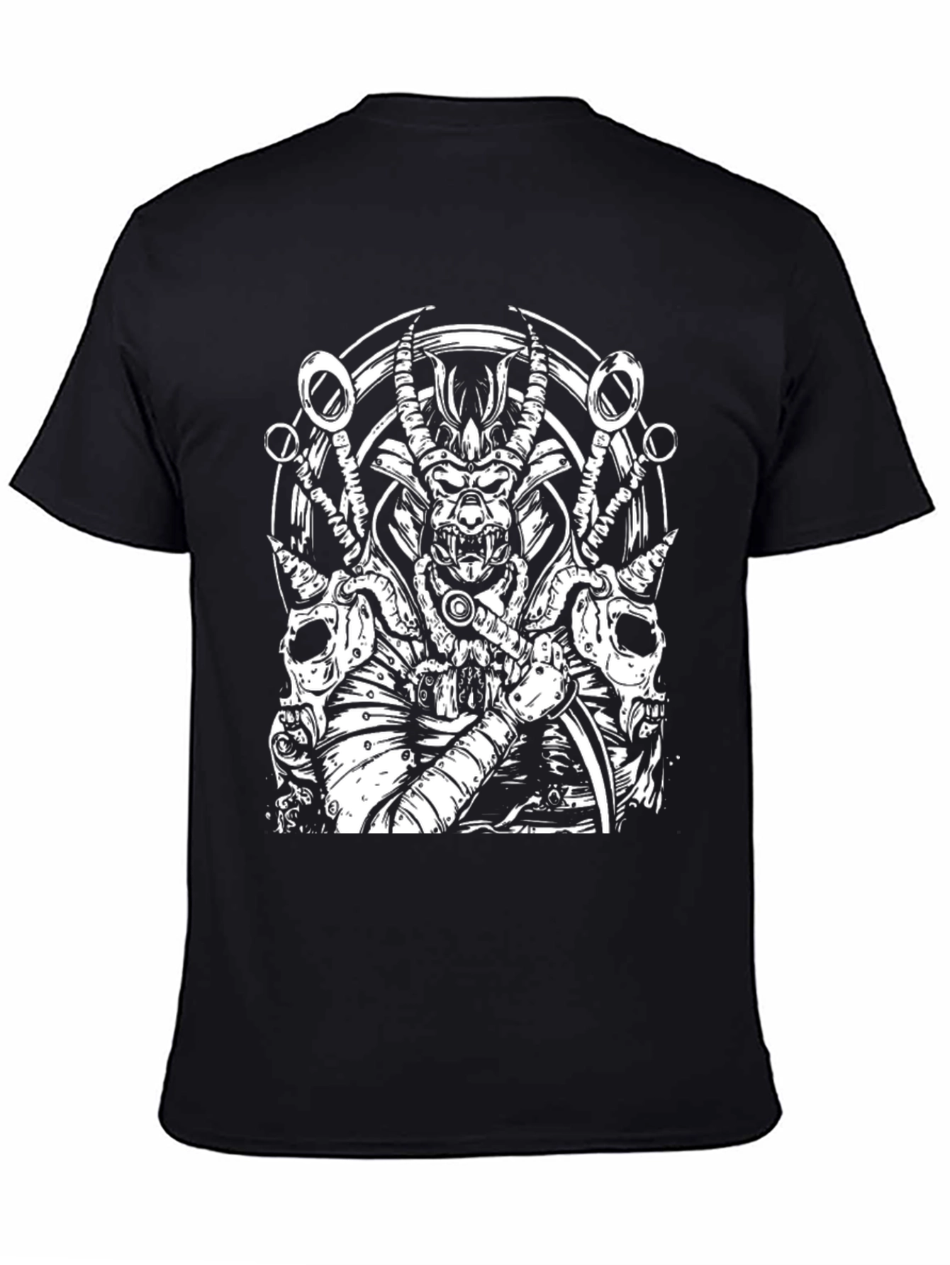 Samurai Warrior Graphic Tee - Black Cotton T-Shirt